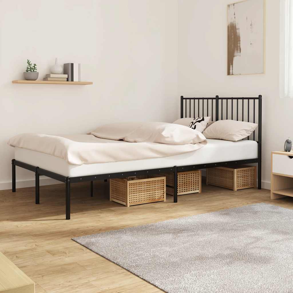 sengeramme med sengegavl 120x200 cm metal sort