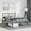 sengeramme med sengegavl 135x190 cm metal sort