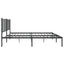 sengeramme med sengegavl 140x190 cm metal sort