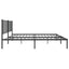 sengeramme med sengegavl 150x200 cm metal sort
