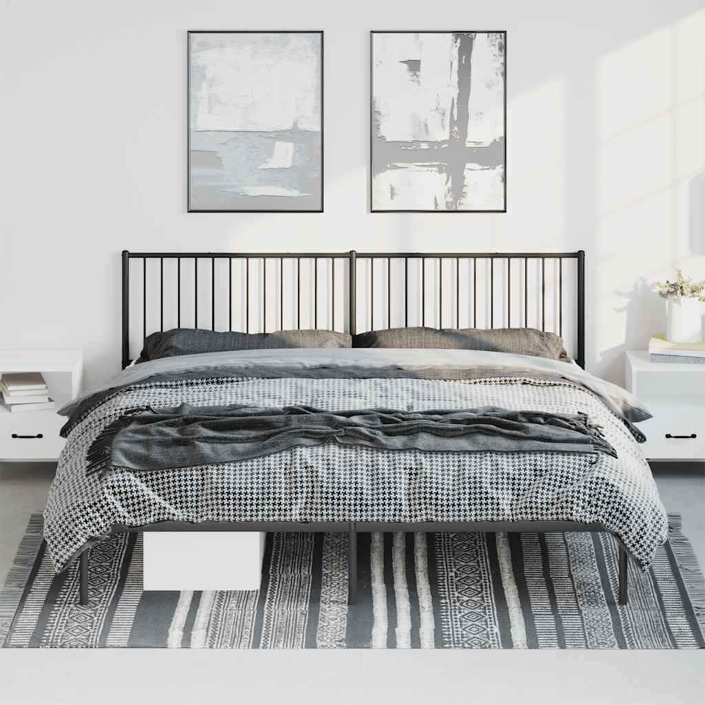 sengeramme med sengegavl 193x203 cm metal sort