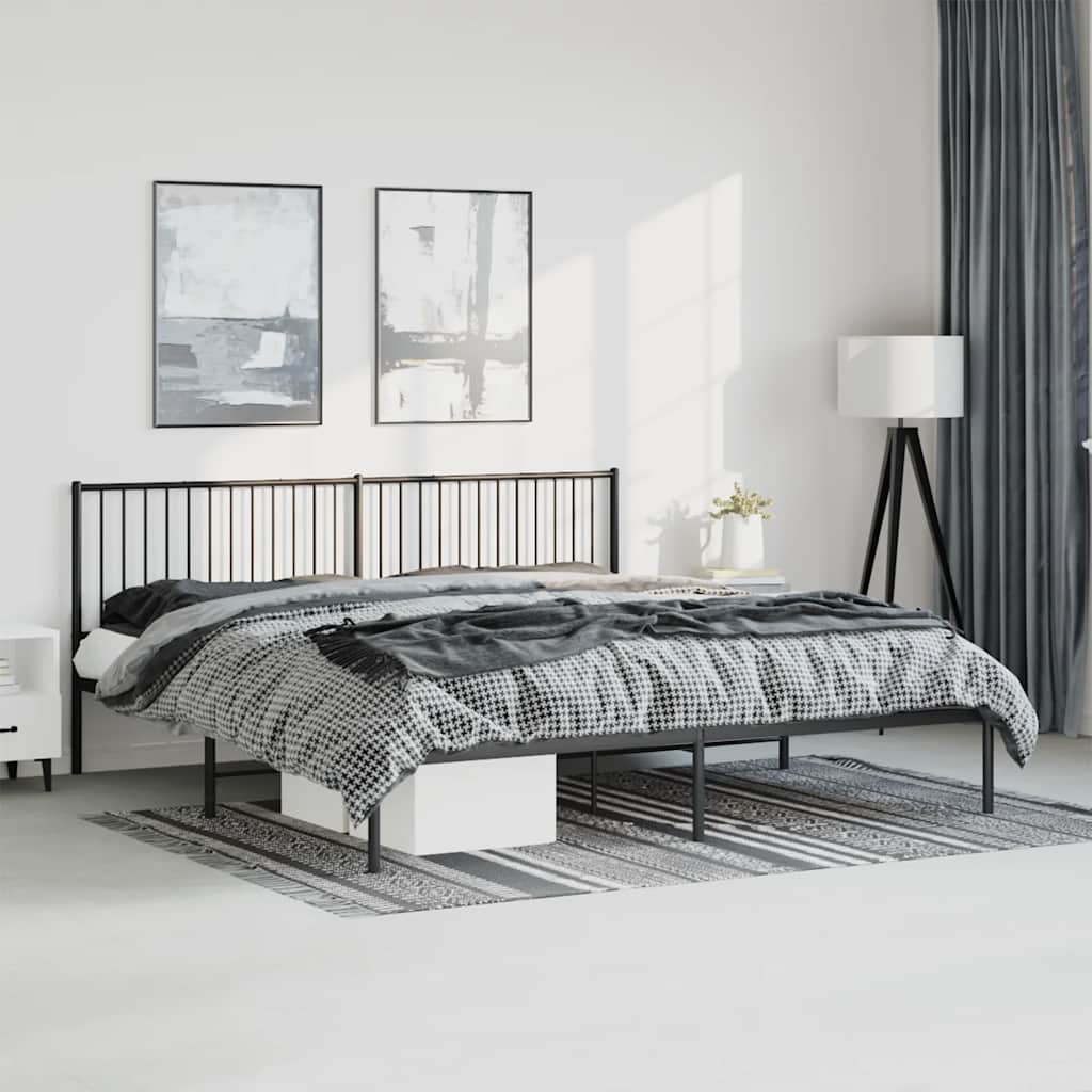 sengeramme med sengegavl 193x203 cm metal sort