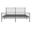 sengeramme med sengegavl og fodgærde 200x200 cm metal sort