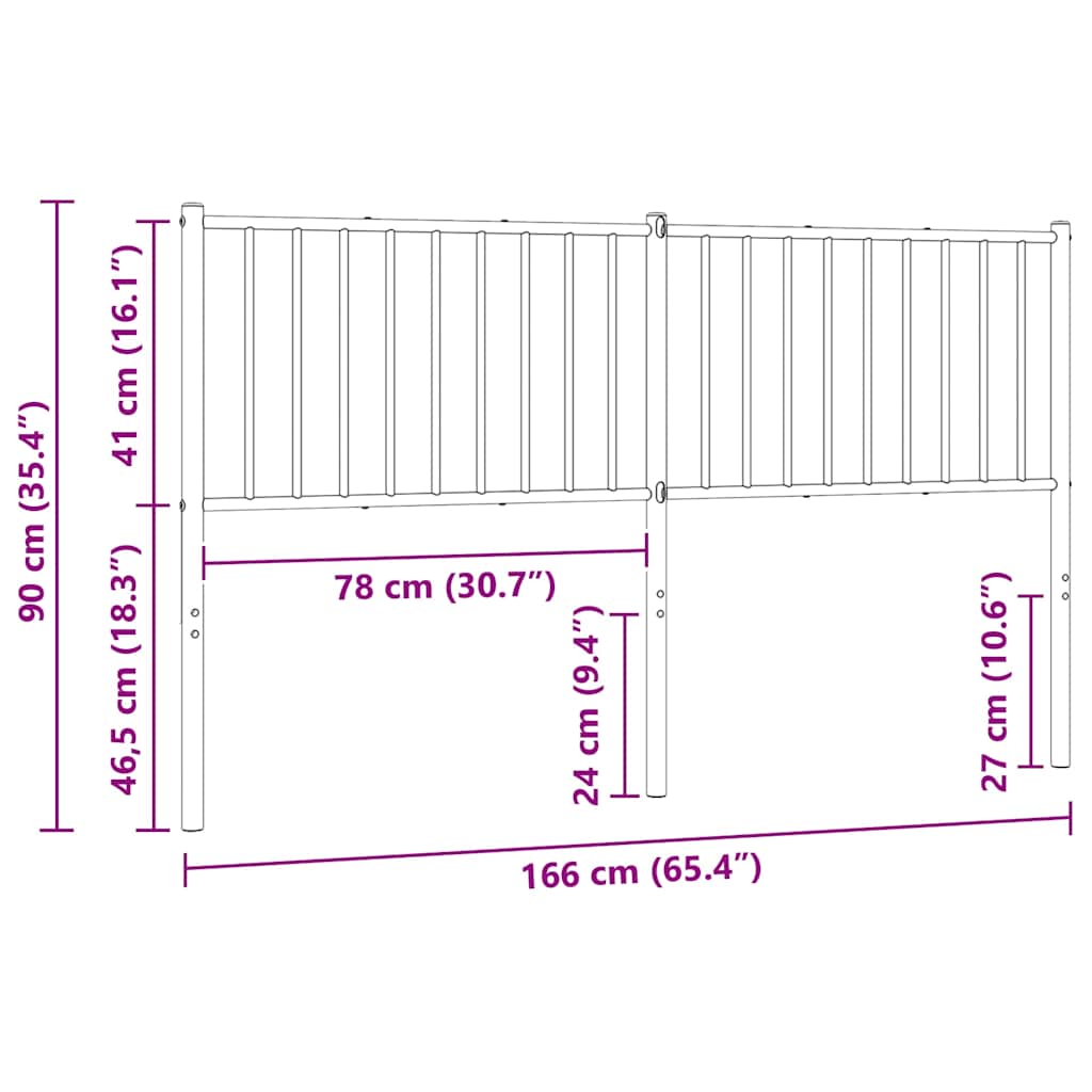 udskiftningsgavl 160 cm metal sort