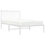 sengeramme med sengegavl 100x190 cm metal hvid