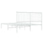 sengeramme med sengegavl 140x200 cm metal hvid