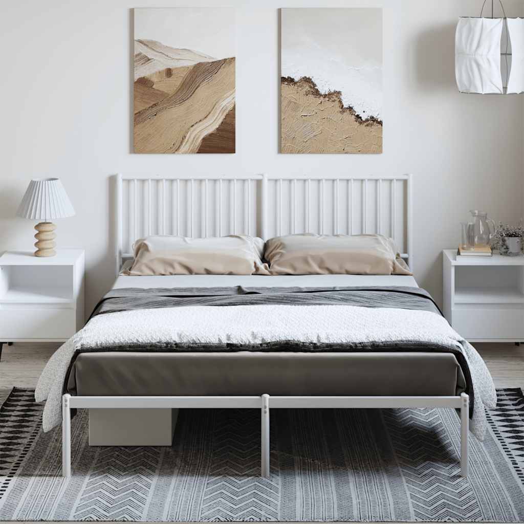 sengeramme med sengegavl 150x200 cm metal hvid