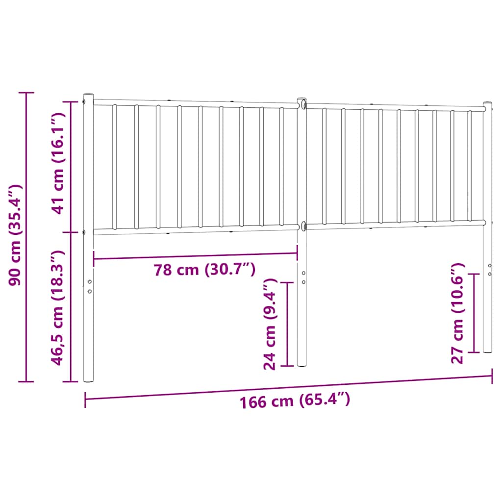udskiftningsgavl 160 cm metal hvid