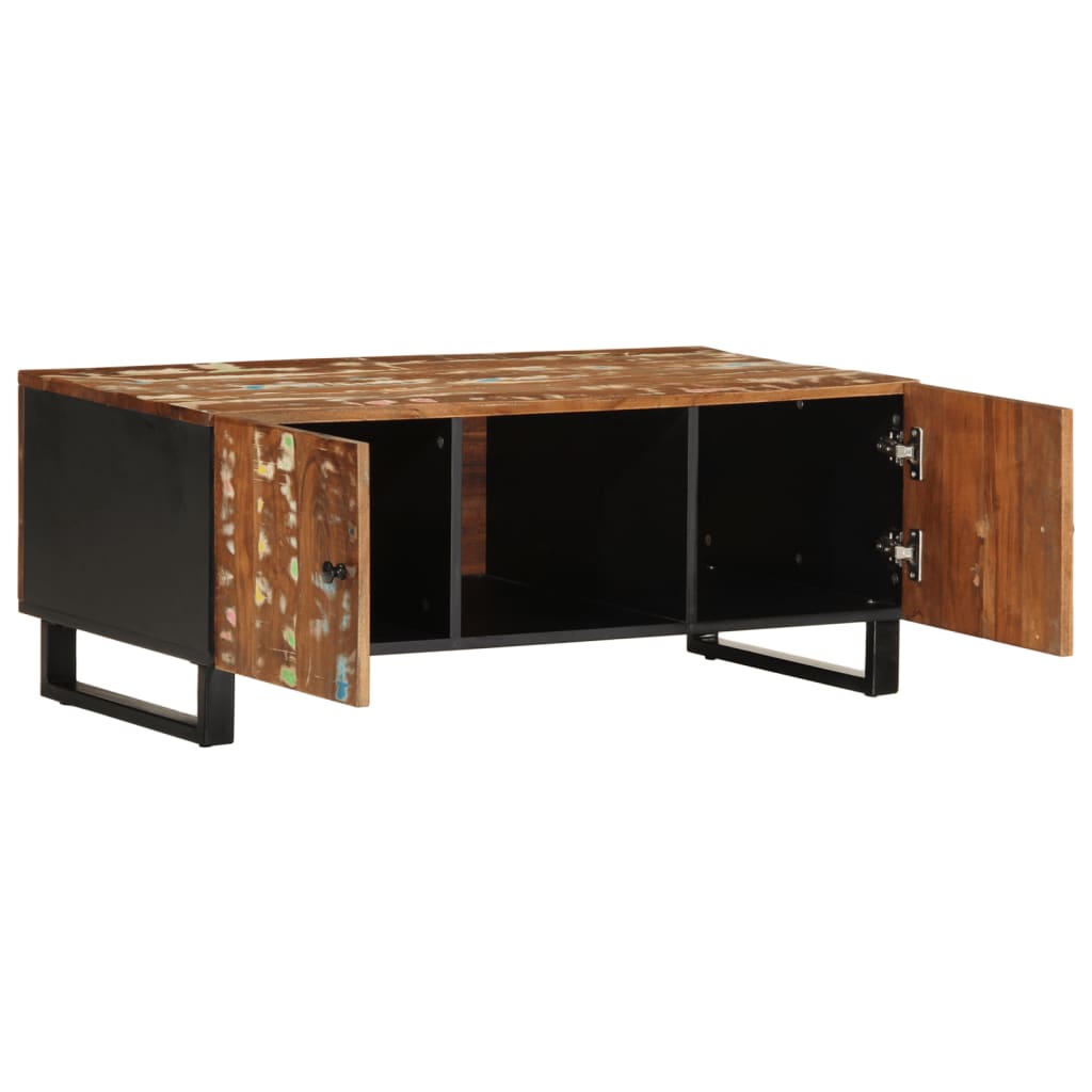 sofabord 100x54x40 cm massivt genbrugstræ og konstrueret træ