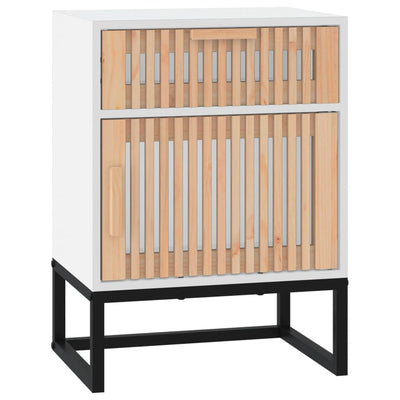 sengebord 40x30x55,5 cm konstrueret træ og jern hvid