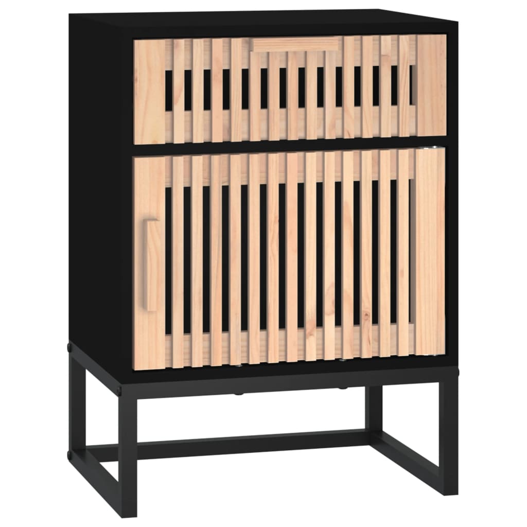 sengebord 40x30x55,5 cm konstrueret træ og jern sort