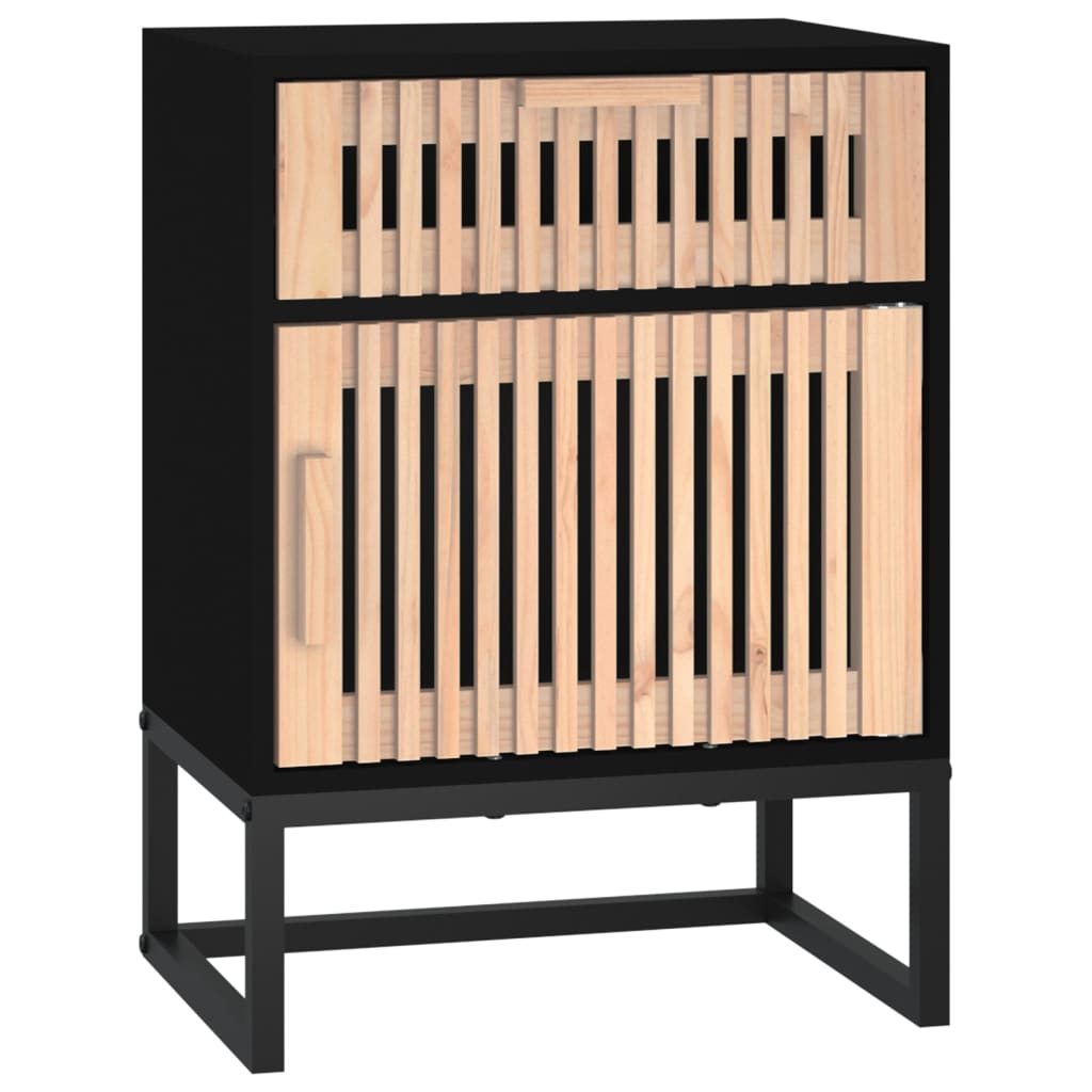 sengeborde 2 stk. 40x30x55,5 cm konstrueret træ og jern sort