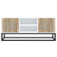 tv-bord 105x30x45 cm konstrueret træ og jern hvid