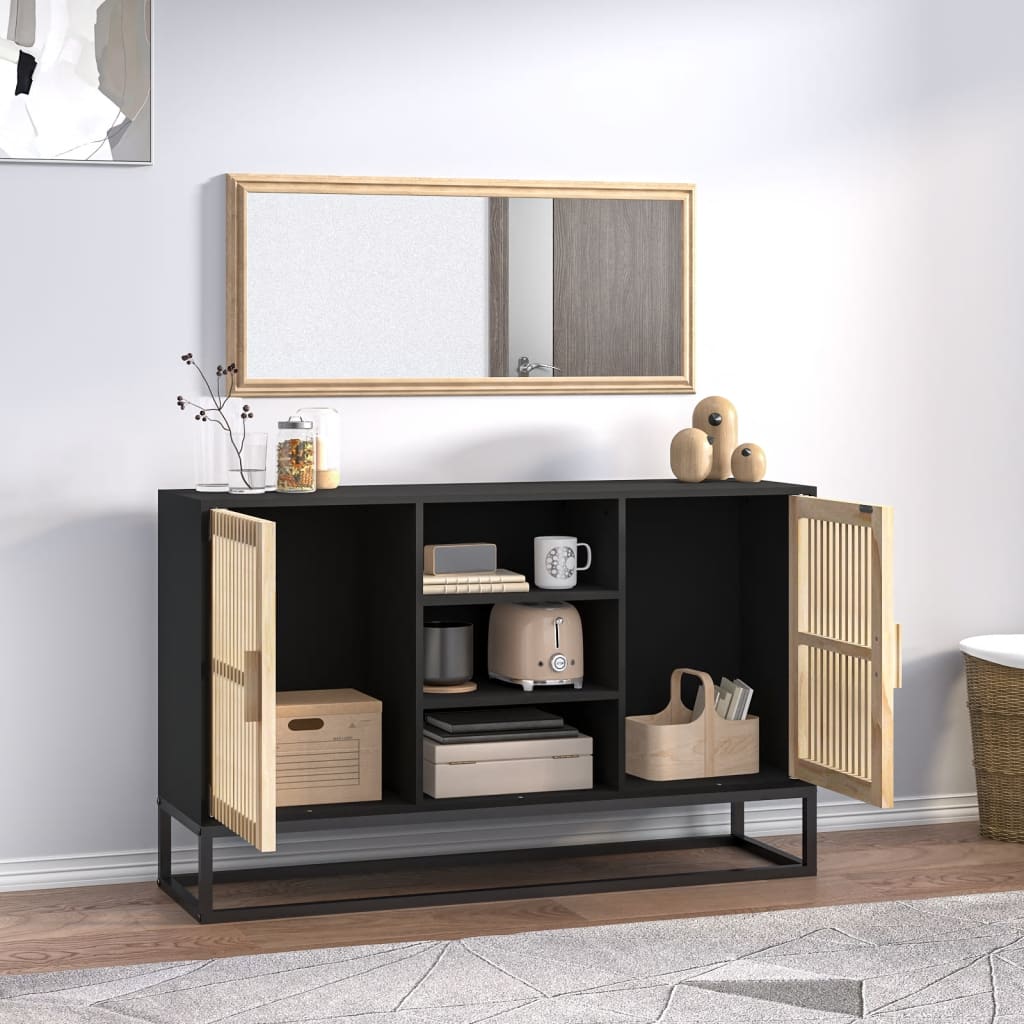 skænk 105x30x65 cm konstrueret træ sort
