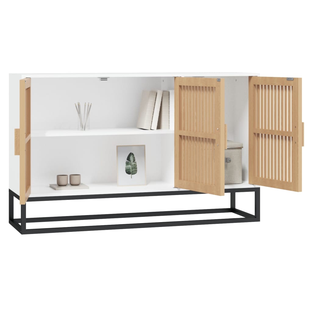 skænk 105x30x65 cm konstrueret træ hvid