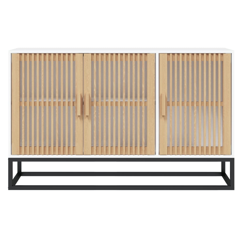 skænk 105x30x65 cm konstrueret træ hvid