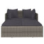 solseng med hynder 182x118x63 cm polyrattan grå