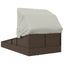 solseng med foldbart tag 200x114x128 cm polyrattan brun