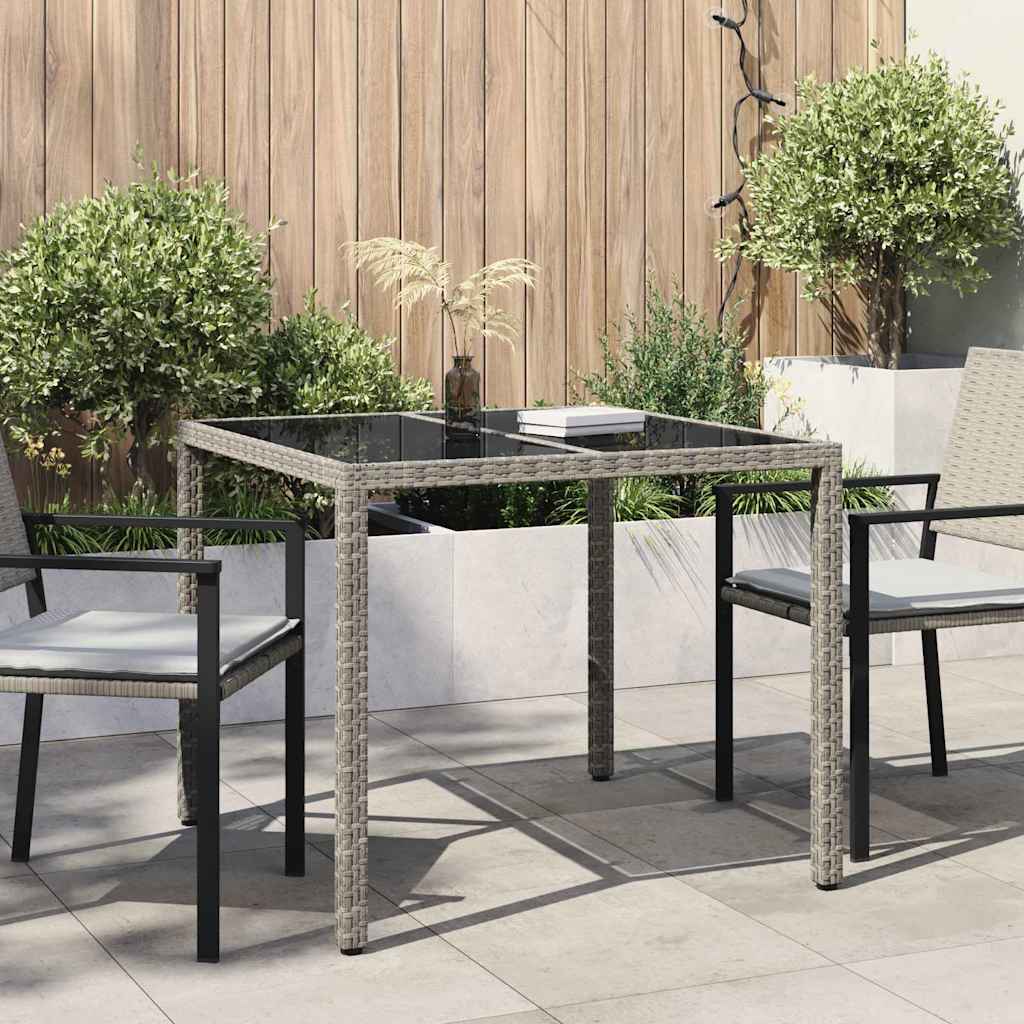 Havemøbel Bord Grå 90 x 90 x 75 cm polyrattan billede