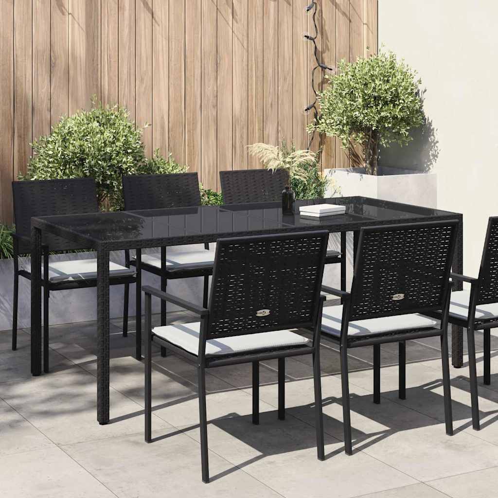 Havemøbel Bord Sort 190 x 90 x 75 cm polyrattan