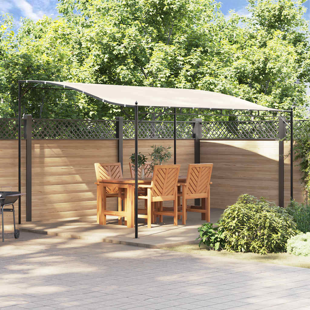 Baldakin 4 × 3 m - stof 180 g/m² og stål, cremefarvet