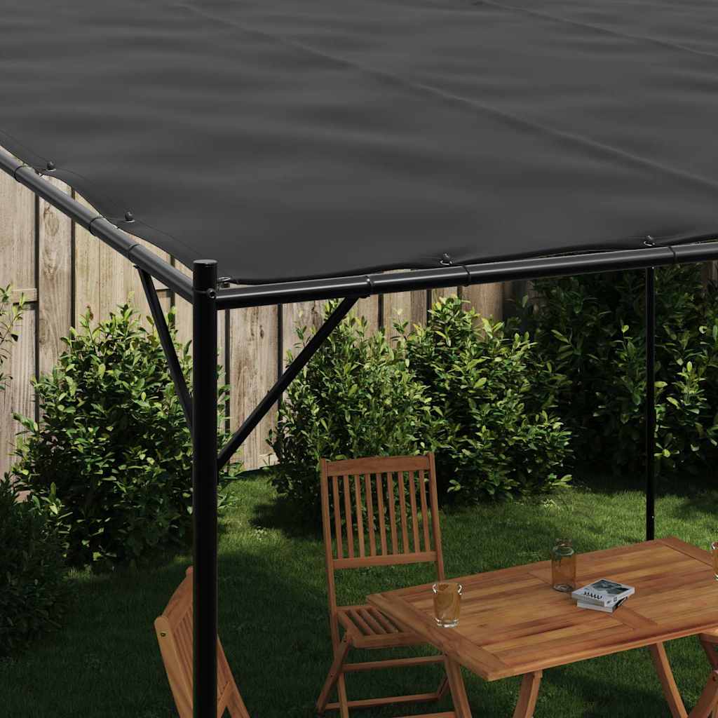 pavillon 4x4 m 180 g/m² stof og stål antracitgrå