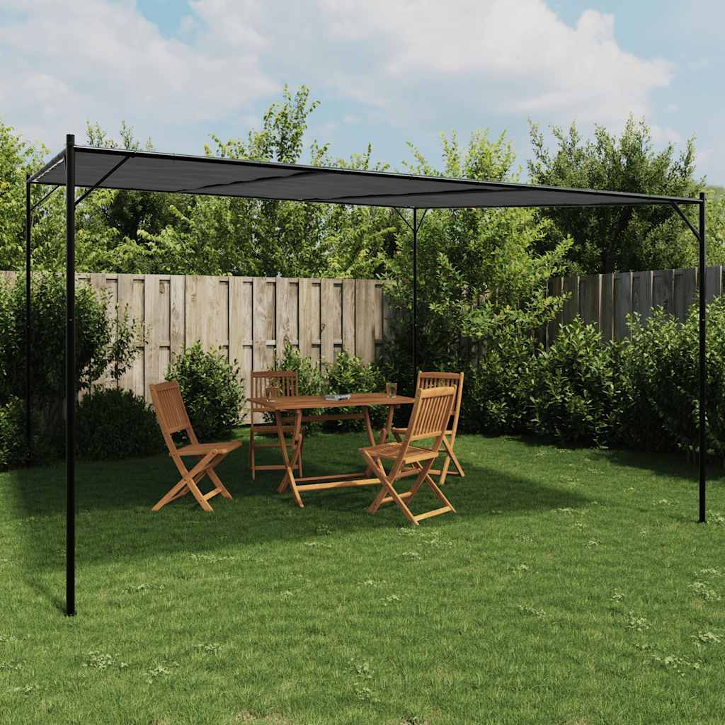 pavillon 4x4 m 180 g/m² stof og stål antracitgrå
