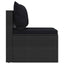 midtermoduler til havesofa 2 stk. med hynder polyrattan sort