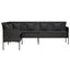 L-formet havesofa med hynder polyrattan sort