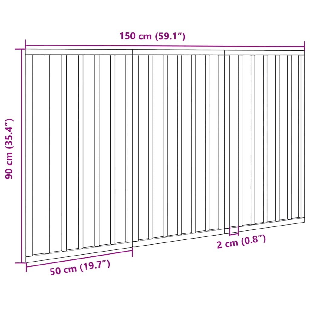 hundelåge 3 paneler 150 cm foldbar poppeltræ sort
