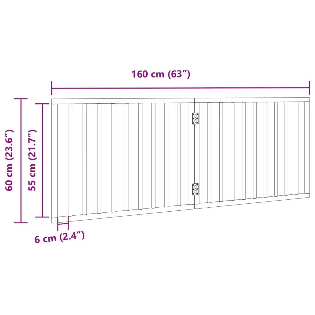 hundelåge 2 paneler 160 cm foldbar poppeltræ brun
