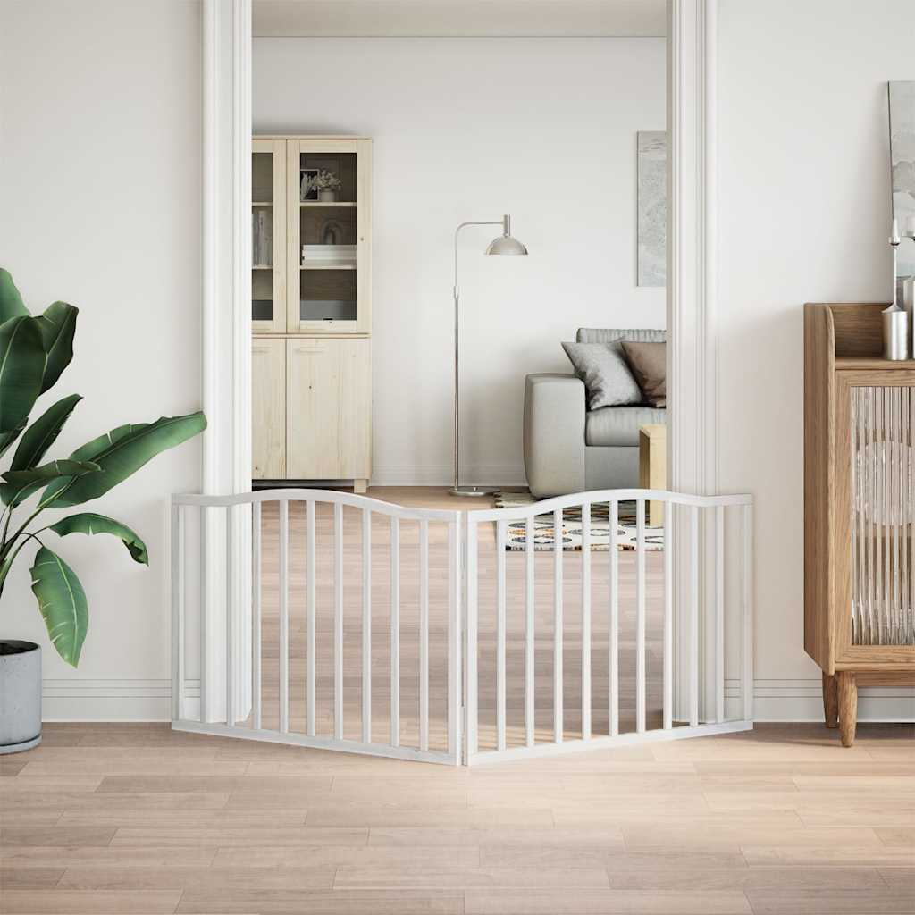hundelåge 2 paneler 160 cm foldbar poppeltræ hvid