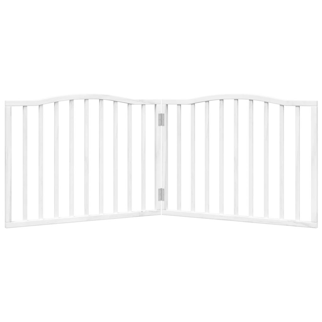 hundelåge 2 paneler 160 cm foldbar poppeltræ hvid