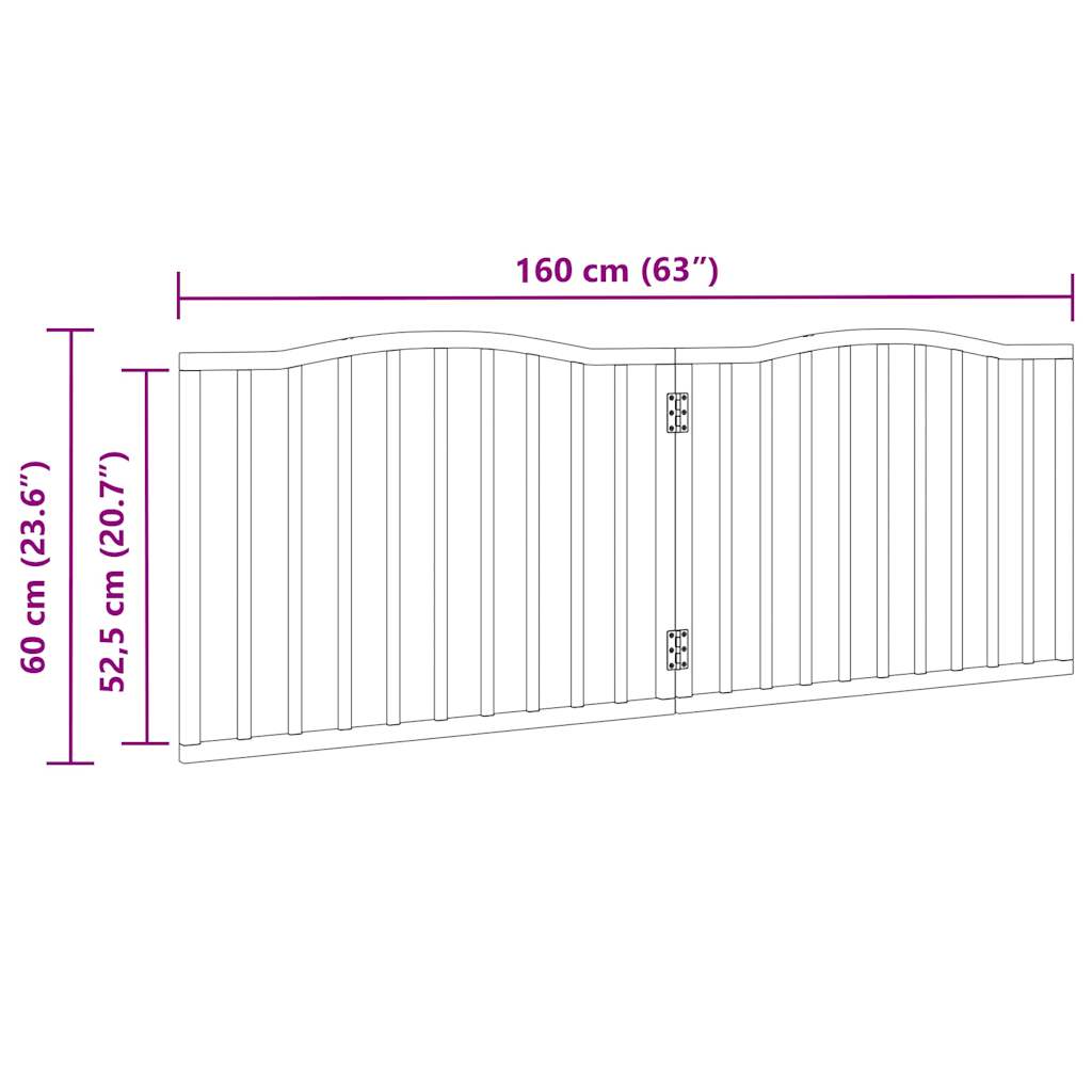 hundelåge 2 paneler 160 cm foldbar poppeltræ hvid