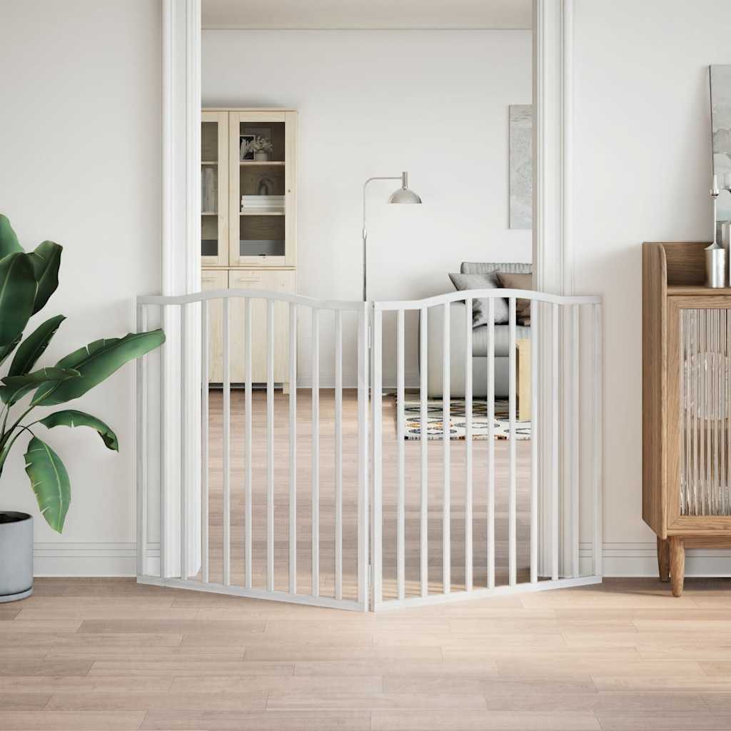 hundelåge 2 paneler 160 cm foldbar poppeltræ hvid