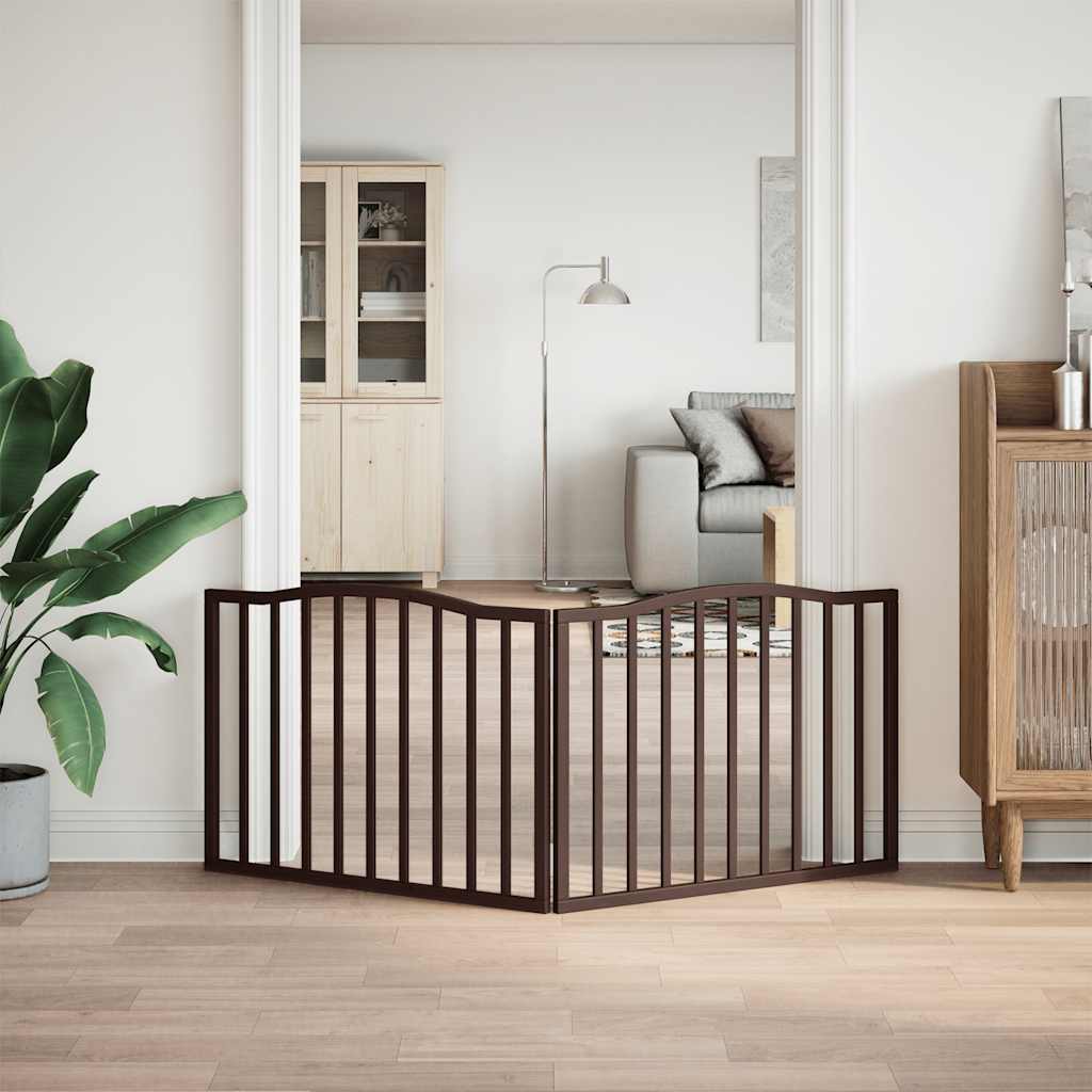 hundelåge 2 paneler 160 cm foldbar poppeltræ brun egetræ