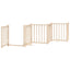 hundelåge m. dør 6 paneler 300 cm foldbar massivt gran