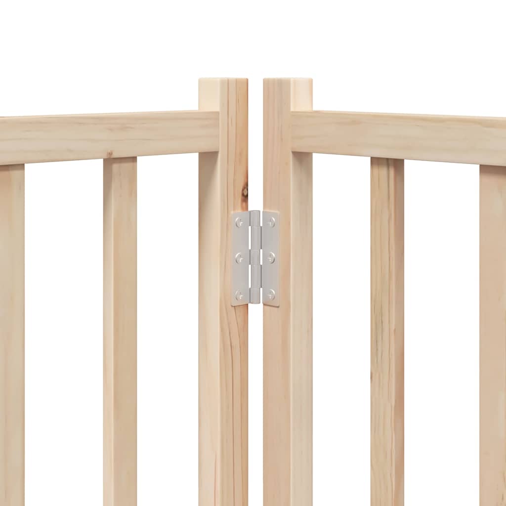hundelåge m. dør 4 paneler 320 cm foldbar massivt gran