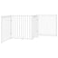 hundelåge m. dør 4 paneler 320 cm foldbar massivt gran hvid