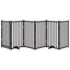 hundelåge m. dør 6 paneler 300 cm foldbar massivt gran sort