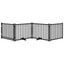 hundelåge m. dør 4 paneler 320 cm foldbar massivt gran sort