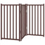 hundelåge m. dør 3 paneler 150 cm foldbar massivt gran brunt eg