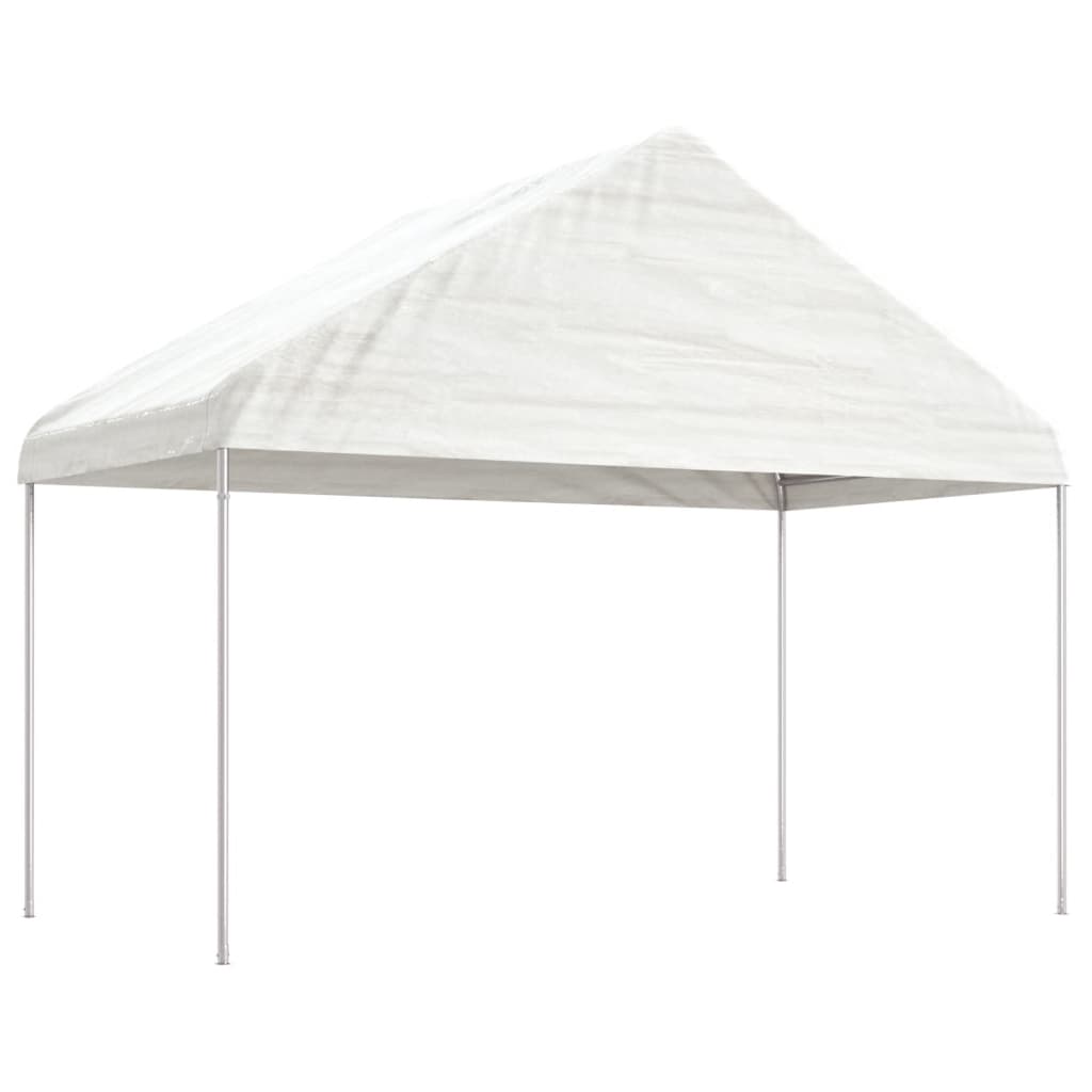 pavillon med tag 4,08x2,23x3,22 m polyethylen hvid