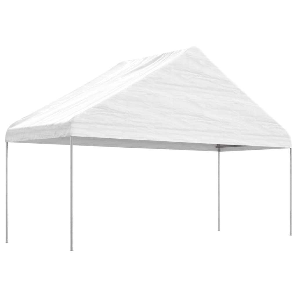 pavillon med tag 5,88x2,23x3,75 m polyethylen hvid