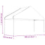 pavillon med tag 5,88x2,23x3,75 m polyethylen hvid