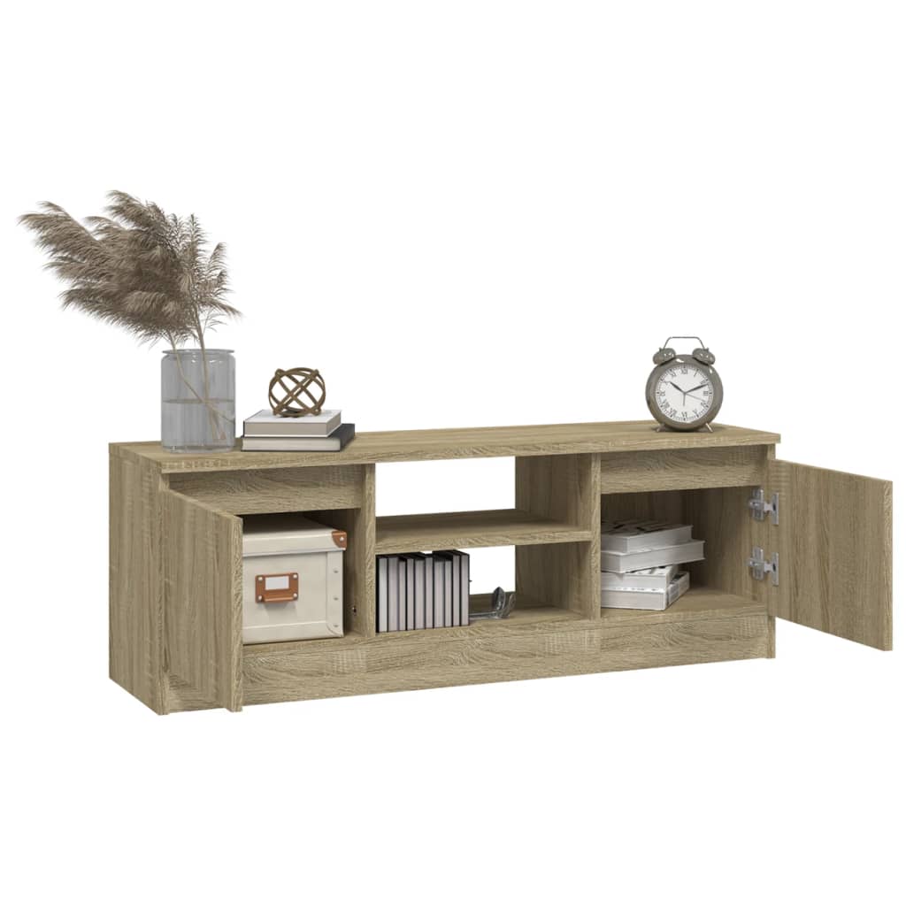 tv-bord med låge 102x30x36 cm sonoma-eg