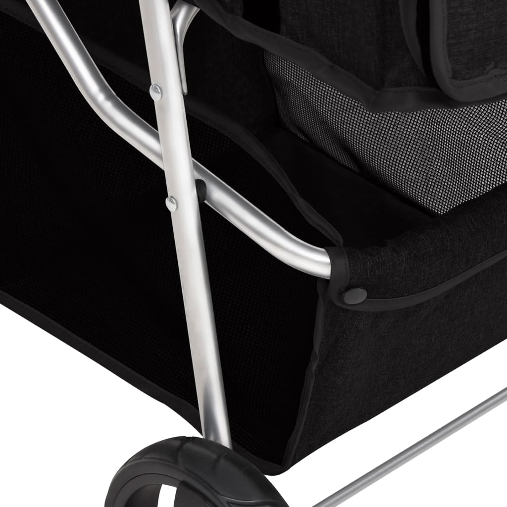 foldbar hundeklapvogn 80x46x98 cm oxfordstof sort