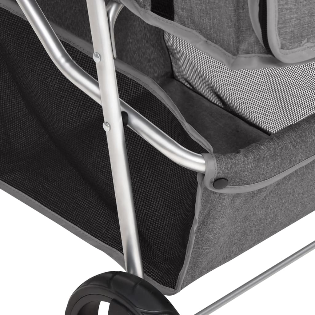 foldbar hundeklapvogn 80x46x98 cm oxfordstof grå