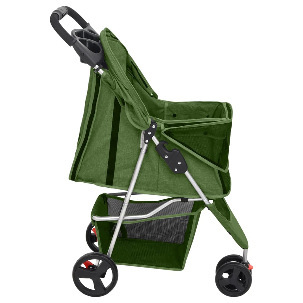 foldbar hundeklapvogn 80x46x98 cm oxfordstof grøn