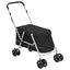 foldbar hundeklapvogn 100x49x96 cm linned sort